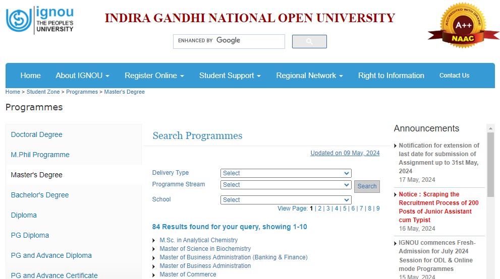 Indira Gandhi National Open University, New Delhi