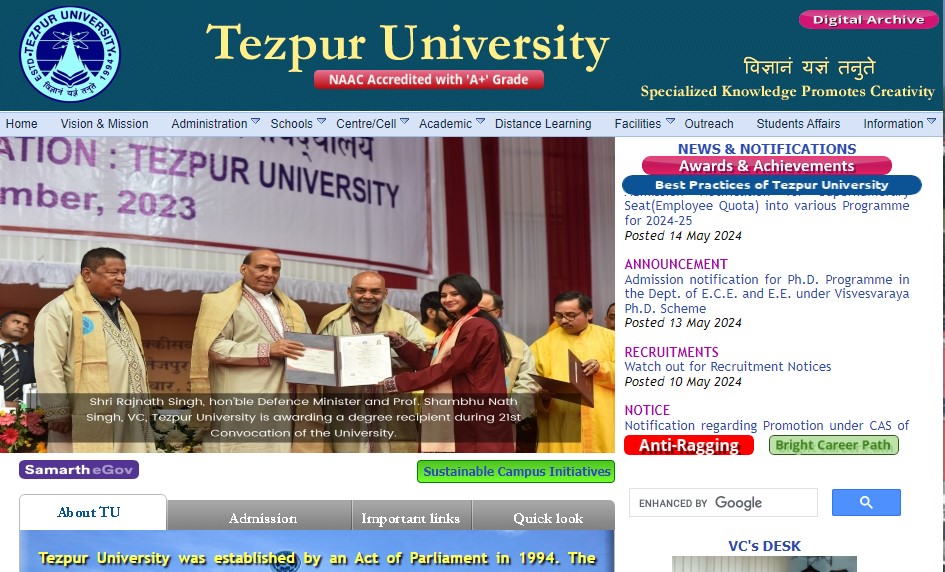 Tezpur University, Tezpur