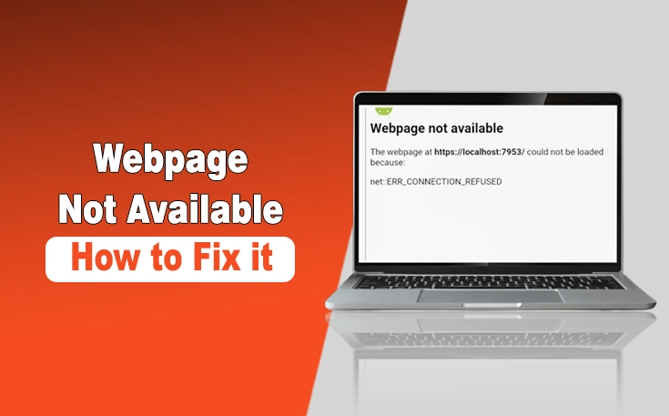 Chrome browser showing how to fix the webpage is not available error screen