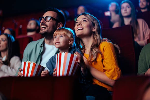 Child enjoying animated movie on Moviekids streaming platform