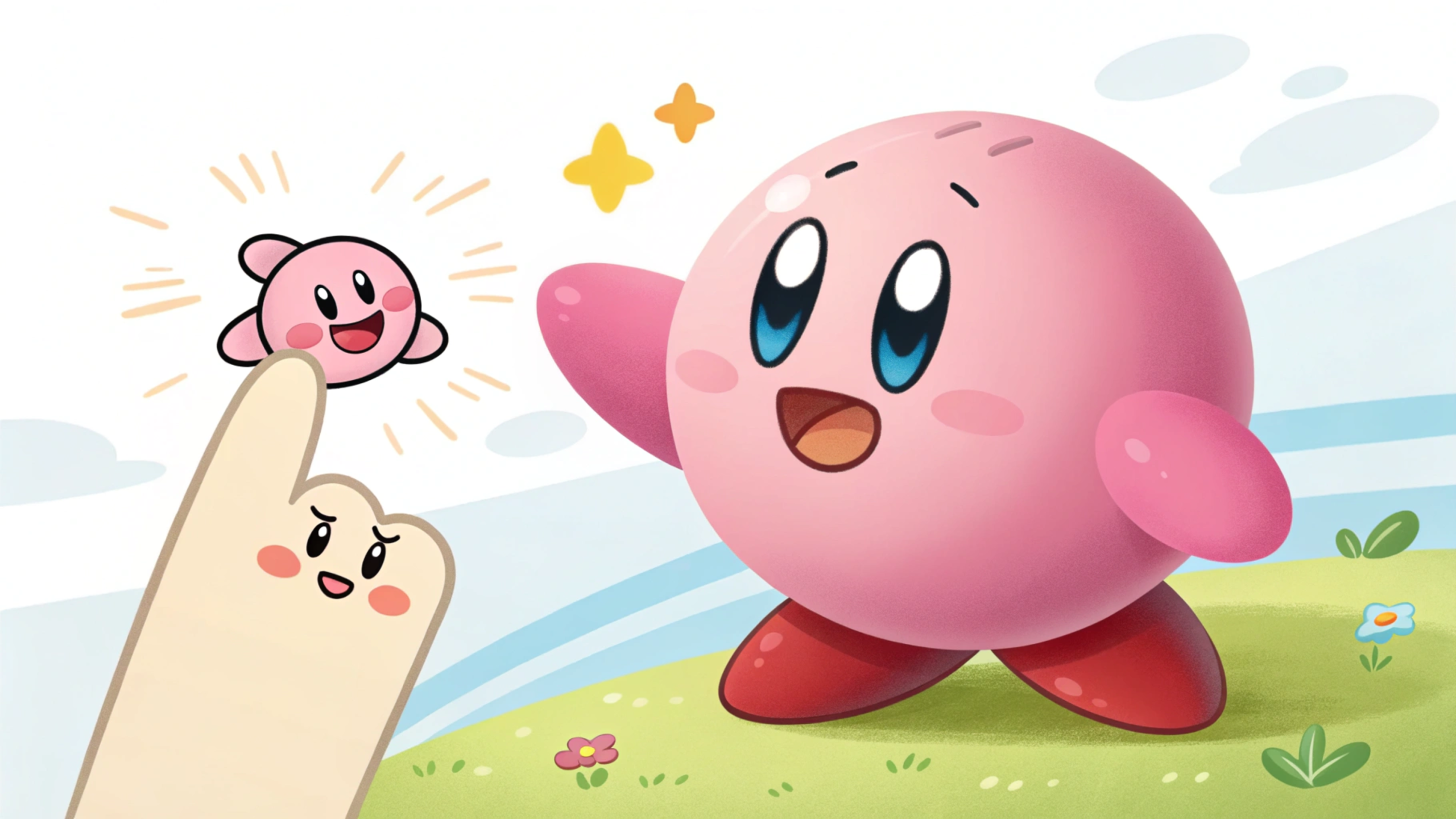 Kirby Dedo meme illustration showing Kirby with cartoon fingers, symbolizing the viral gaming and internet culture trend.